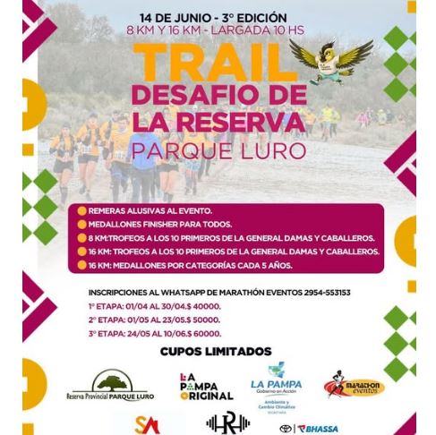 Trail Desafio de la Reserva Parque Luro 2026 - Santa Rosa, La Pampa