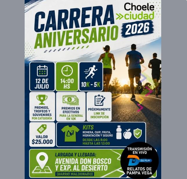 Carrera Aniversario Ciudad de Choele 2026 - Choele Choel, Río Negro